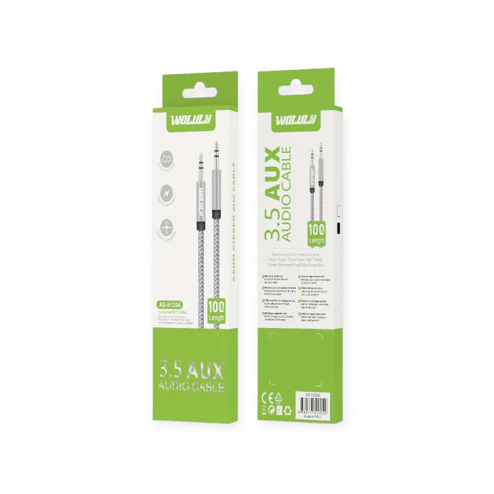 Wolulu AS-51204 Male 3.5mm To Male 3.5mm Aux Cable 1m