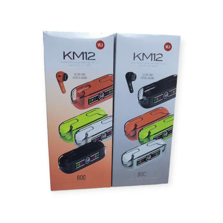 KM12 Bluetooth 5.3 Headset with Transparent Case