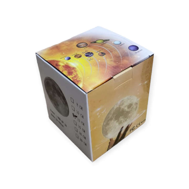 1831525 Rechargeable Multi Color Rotating Moon Lamp 12cm