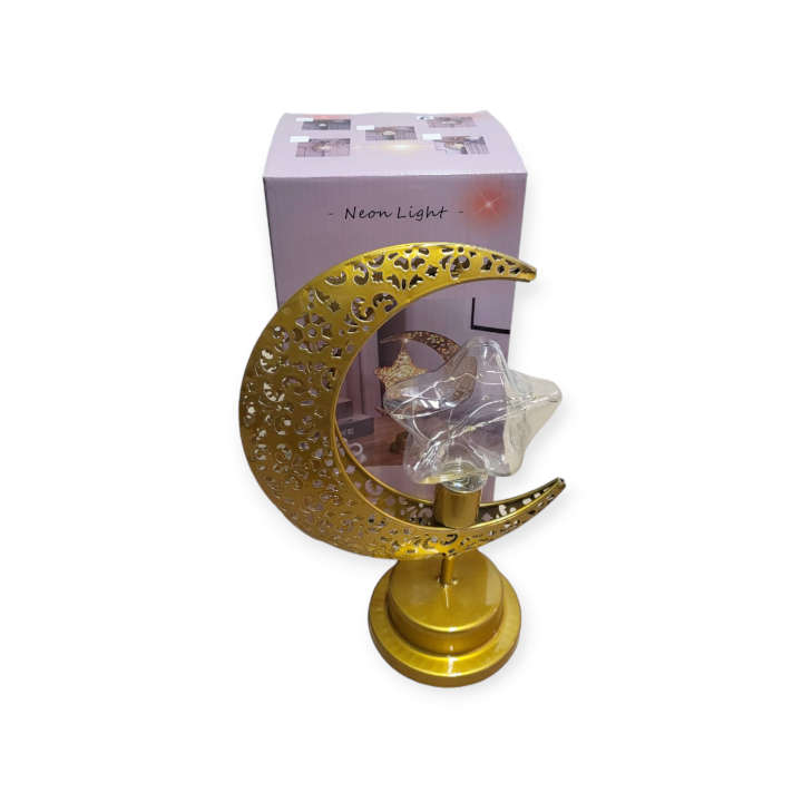 Clear Star Battery Operated Moon Shaped LED Light Warm White