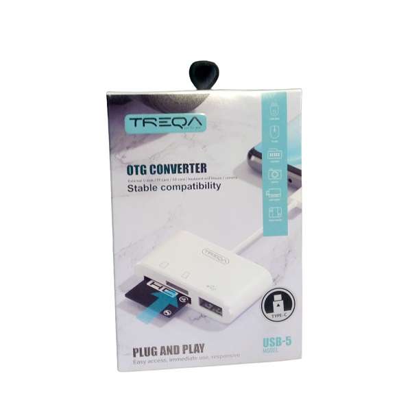 Treqa USB-5 Type C Card Reader OTG Converter
