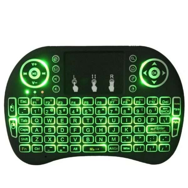 I8 Mini Wireless Keyboard Rechargeable LED Backlit Air Mouse