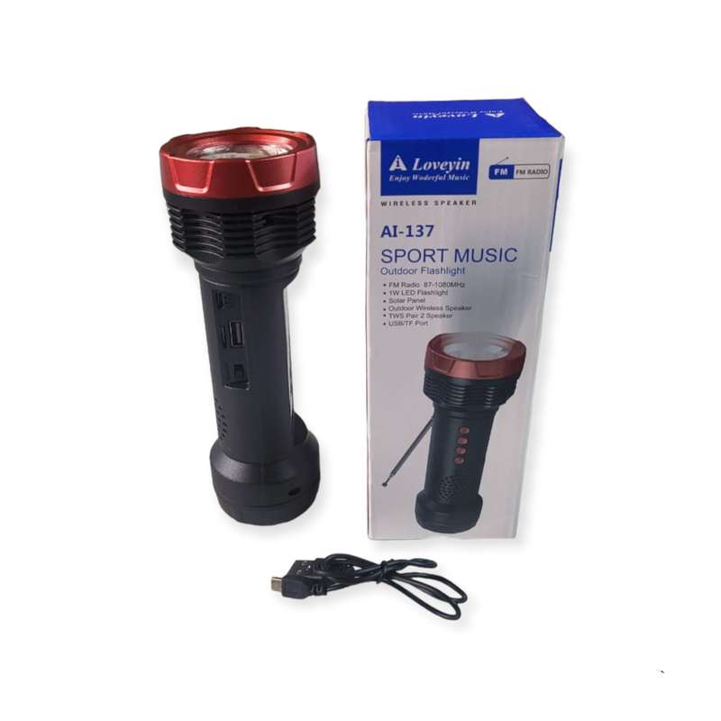 FA-AI-37 Solar Powered Wireless Bluetooth Flashlight Speaker