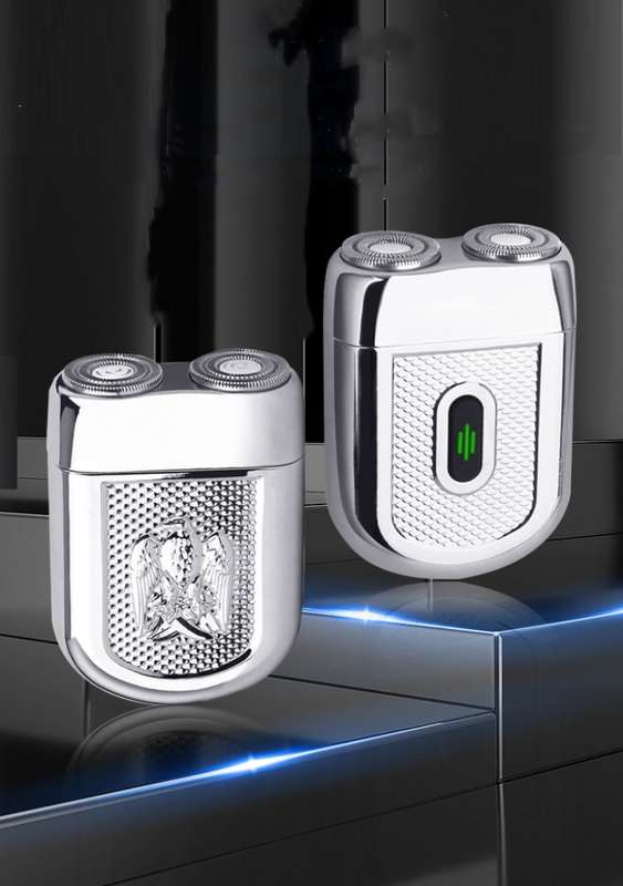USB Rechargeable Portable Rotary Double-head Hair Shaver