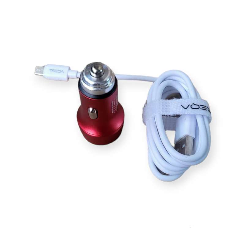 Treqa CS-218-V8  Dual 3.1A USB Smart Car Charger With Micro USB Cable