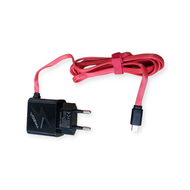 Treqa CS-225 Dual USB Port Wall Charger Plus Micro Cable Attached 3.1A