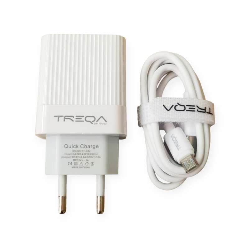 Treqa CH-632-V8 USB Wall Charger With Micro USB Cable