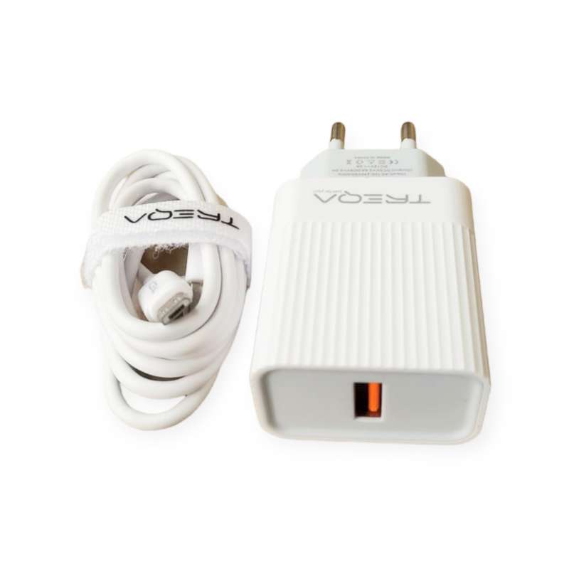 Treqa CH-632-V8 USB Wall Charger With Micro USB Cable