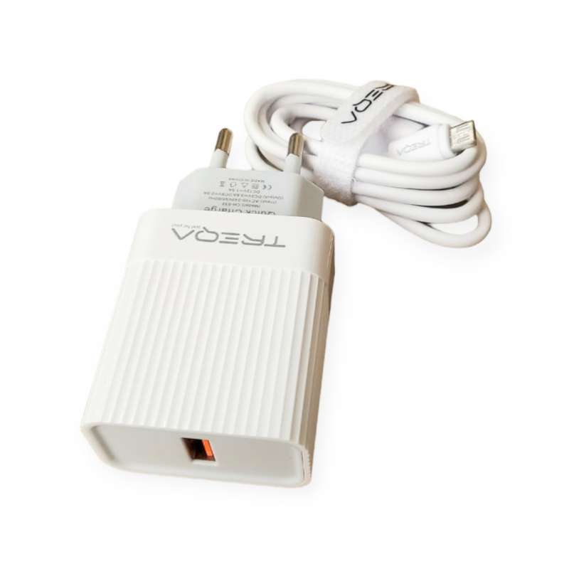 Treqa CH-632-V8 USB Wall Charger With Micro USB Cable