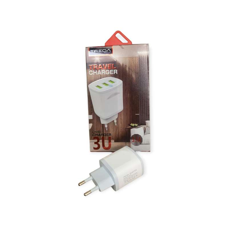 Treqa CH-623 3 Port USB Charger 3.1A