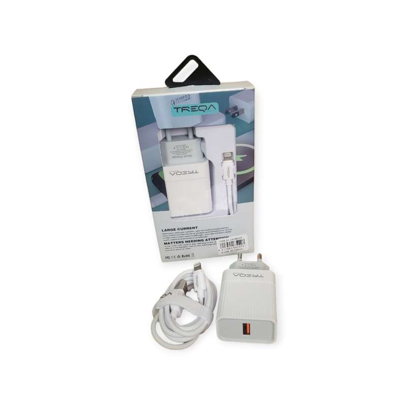Treqa CH-632-IOS USB Wall Charger With IOS USB Cable