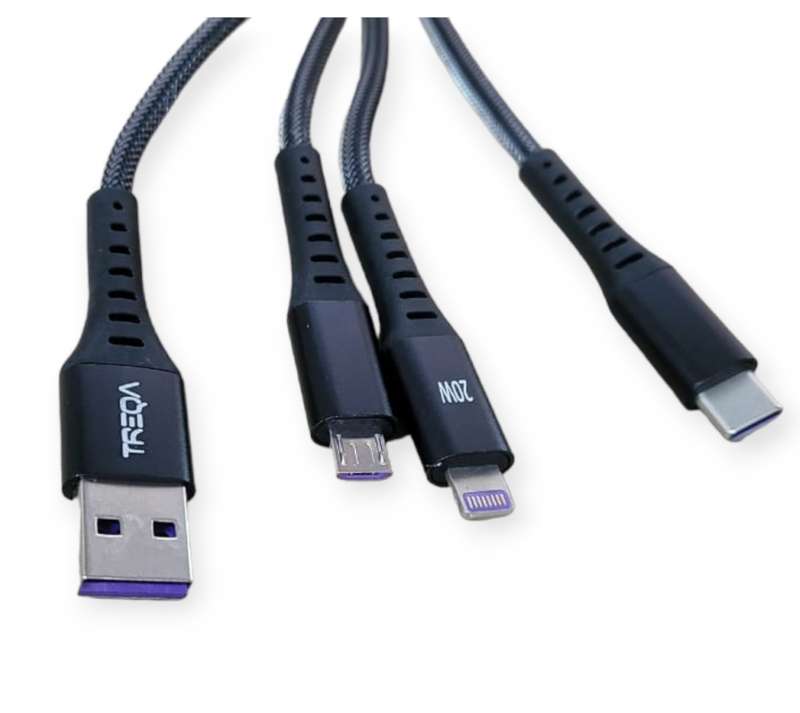 Treqa CA-869 100W 3 In 1 Data Cable 1,2M