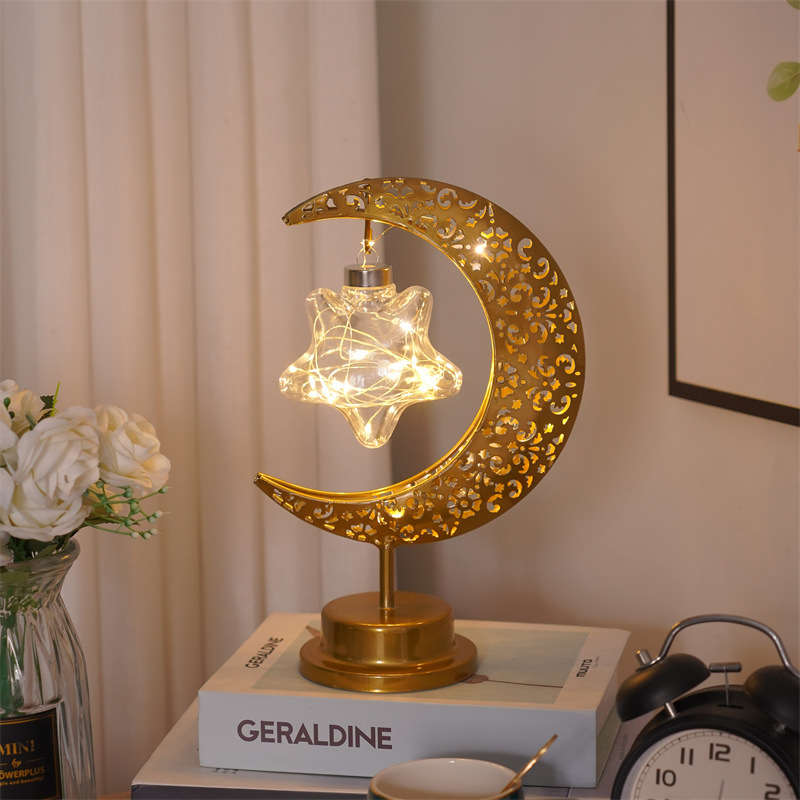 Star Battery Operated Moon Shaped LED Light Warm White