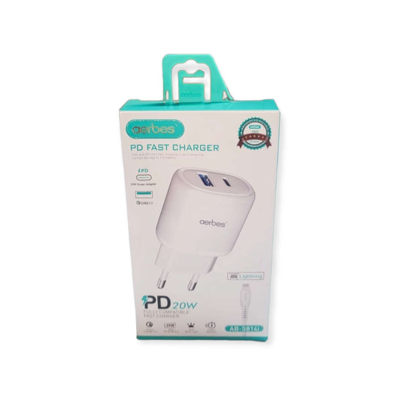 Aerbes AB-S814I USB 3.0+PD 20W Charger With 1M Lightning USB Cable