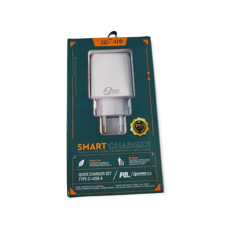 BS-170 C-1P Charger PD+QC3.0 38W With Type C to Type C Cable