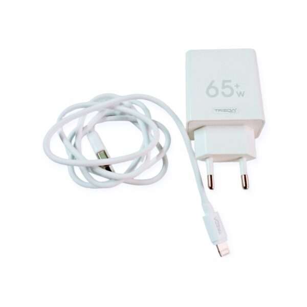 Treqa CS-228 USB Charger With IOS Cable 65W