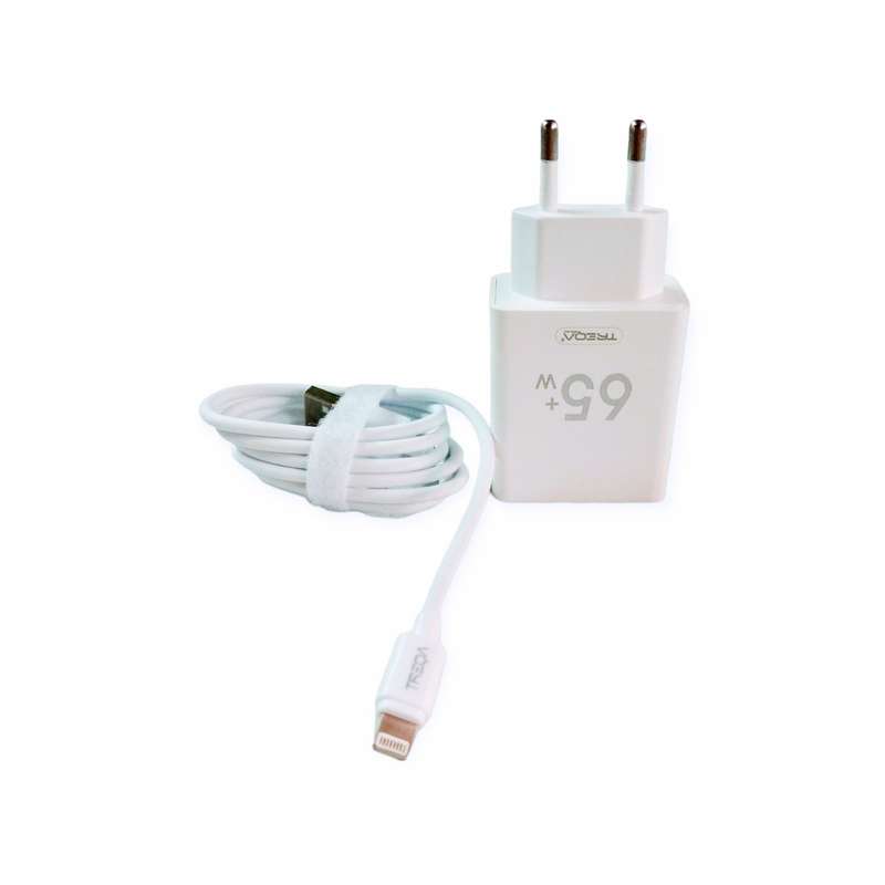 Treqa CS-228 USB Charger With IOS Cable 65W