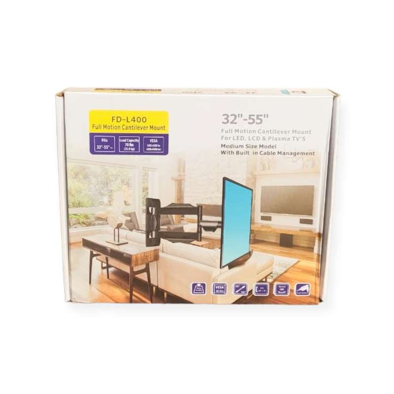 FD-L400 Full Motion TV Wall Mount Bracket 32"-55"
