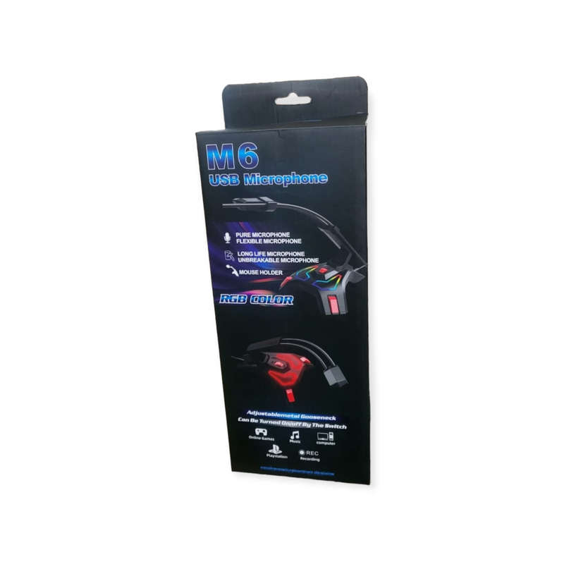 XF0689 M6 Spectrum RGB Light USB Gaming Mouse Holder Microphone