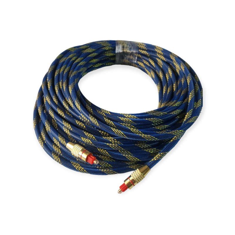 XF0090 OD6.0 Blue Mesh Gold Plated Fiber Toslink Optical Audio Cable 20M