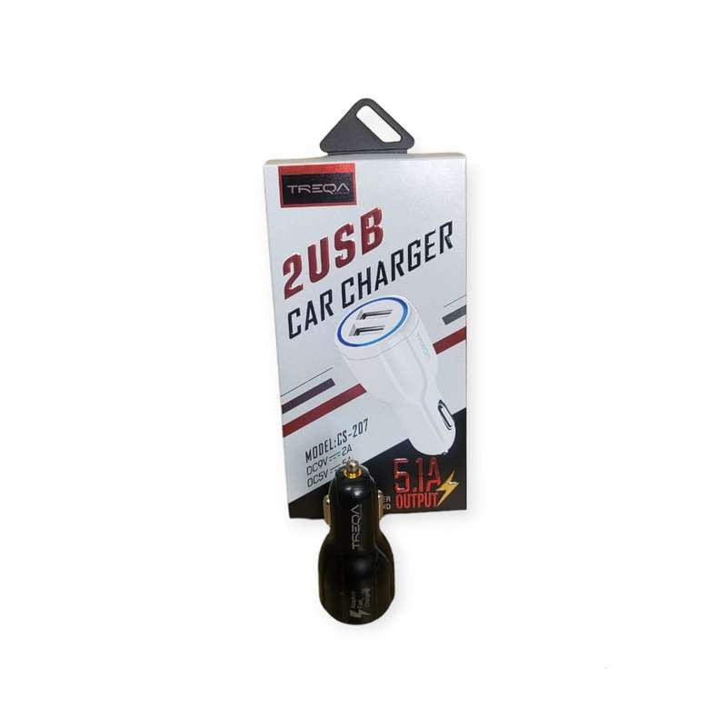 Treqa CS-207 Dual USB Port Car Charger 5.1A