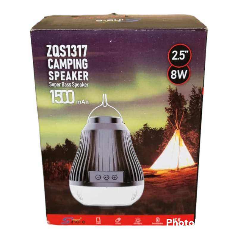 ZQS1317 Camping Hanging Light Bluetooth Speaker 8W 1500mAH