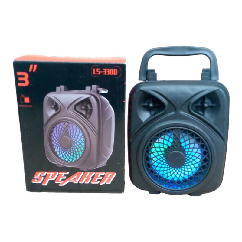 LS-3300 Bluetooth Speaker With USB, Micro SD Slot + Aux &amp; FM Radio 3"