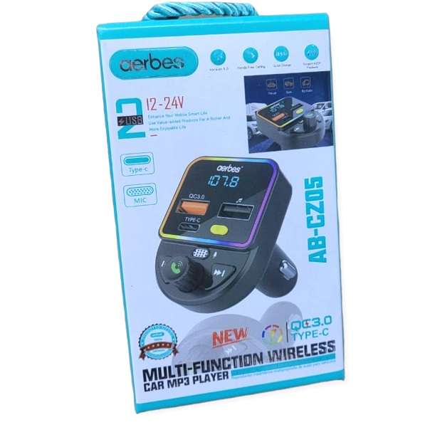 Aerbes AB-CZ05 Multifunctional Wireless Car RGB MP3 Player, FM Transmitter