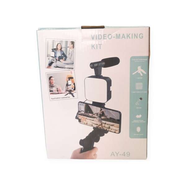 PM-208 Professional Vlogging Video Shooting Kit With Mini Tripod AY-49