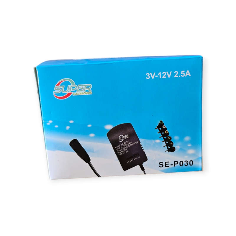 SE-P030 30W 3V-12V Adjustable Voltage Charging Power Adapter With 6 Connectors