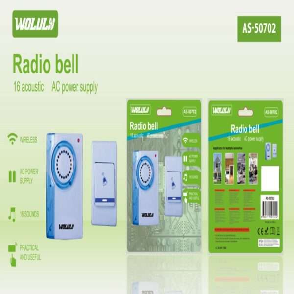 Wolulu AS-50702 Two Pin Plug  Doorbell 220V