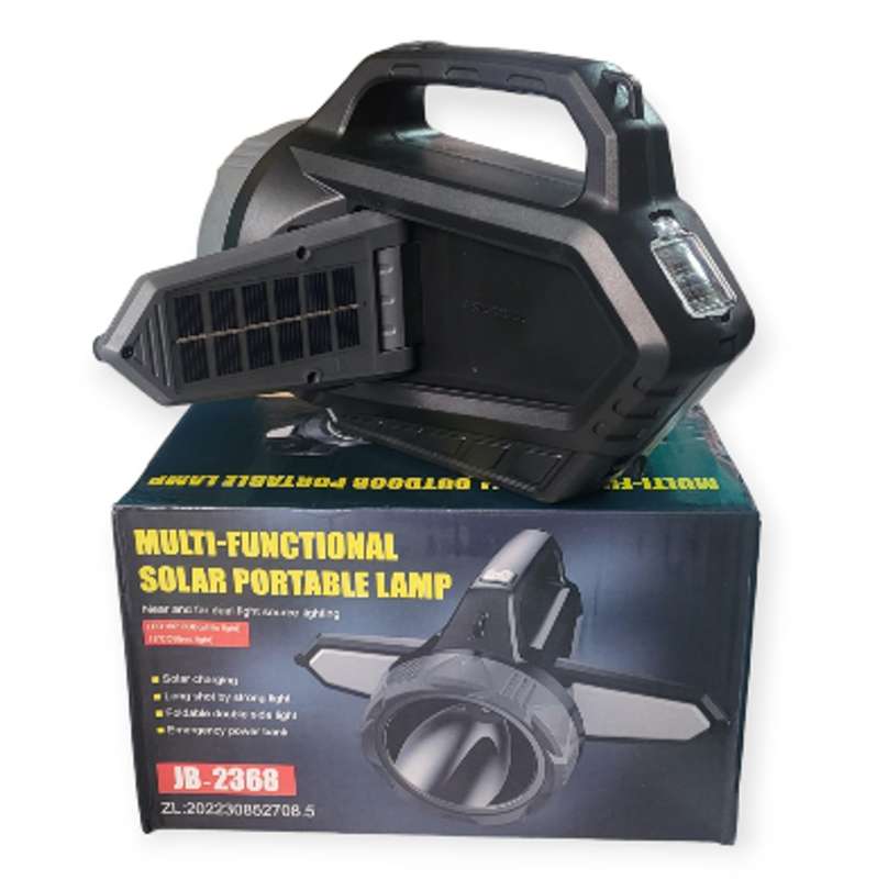 FA-2368 Portable Solar Powered Lamp With Hanging Hook, Double As A Power Bank
