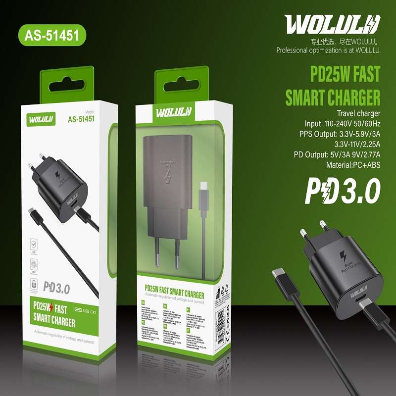 Wolulu AS-51451 Smart PD 25W With Type C Cable
