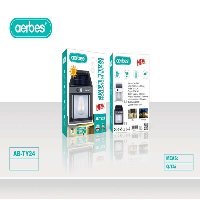 Aerbes AB-TY24 Waterproof Outdoor Solar Infrared Sensor Wall Lamp