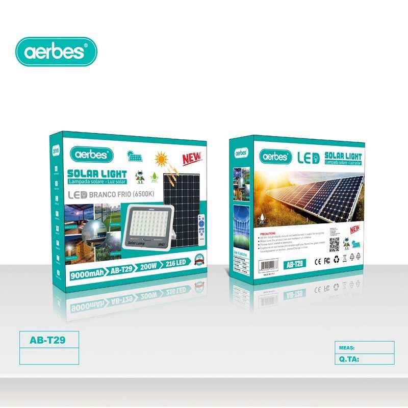 Aerbes AB-T29 Solar Powered LED Floodlight With Remote Control 200W