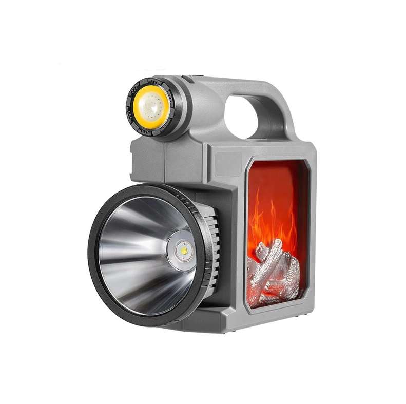 FA-W5106A Solar Powered Large Outdoor Hand Lamp White, Warm White, Red Light Flame Lamp