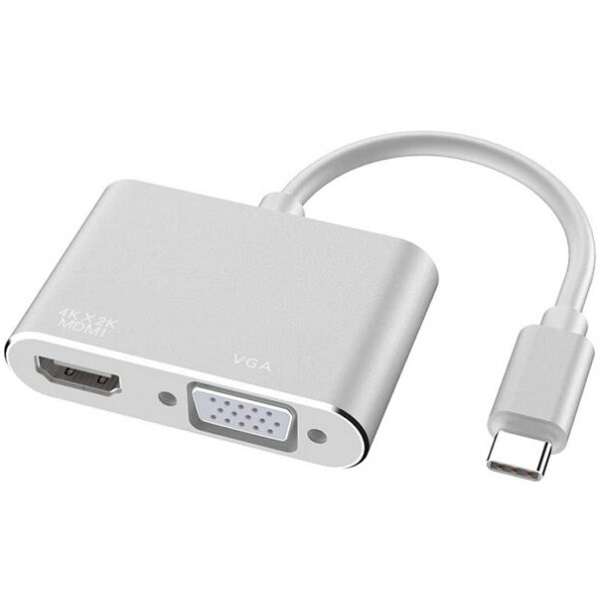 Type C Male To HDMI And VGA Female Adapter Cable