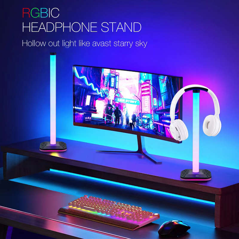 XF0799  RGB Universal Desktop Headphone Stand Anti Scratch T-20