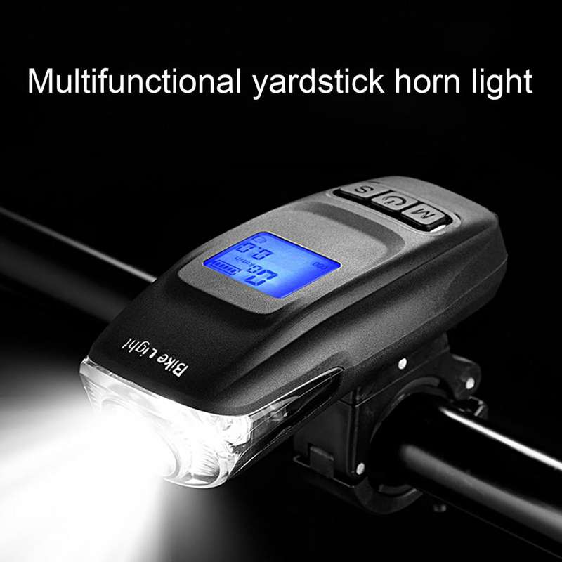Aerbes AB-ZX08  Bicycle Front Light Code Meter Horn With Digital Display