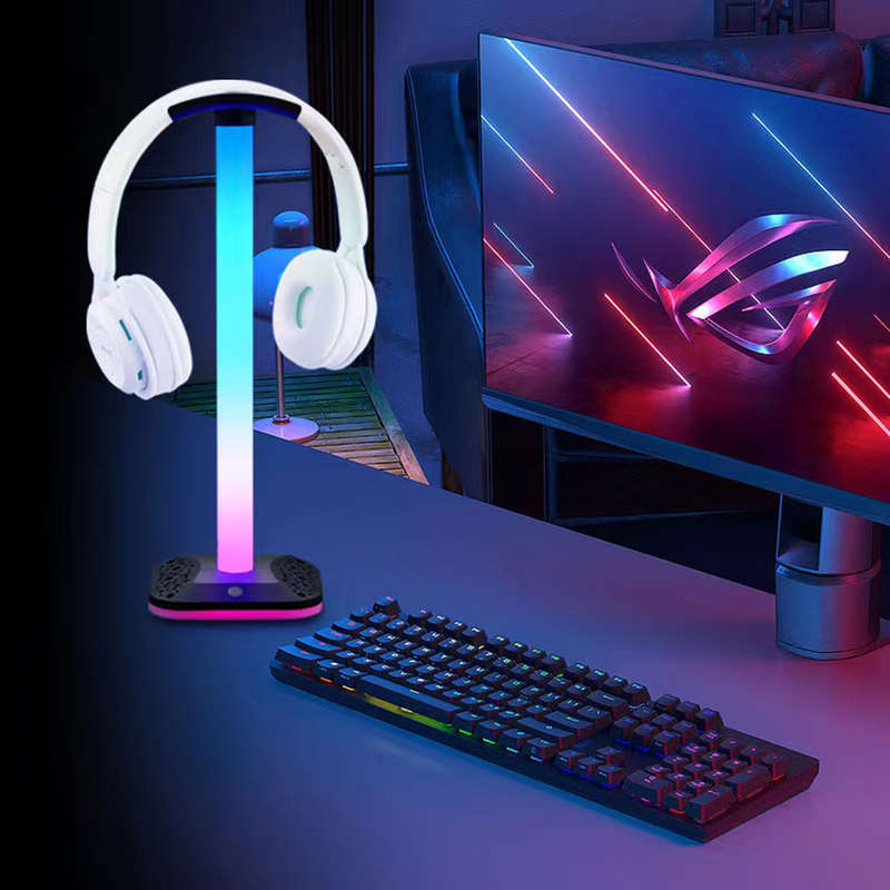 XF0799  RGB Universal Desktop Headphone Stand Anti Scratch T-20