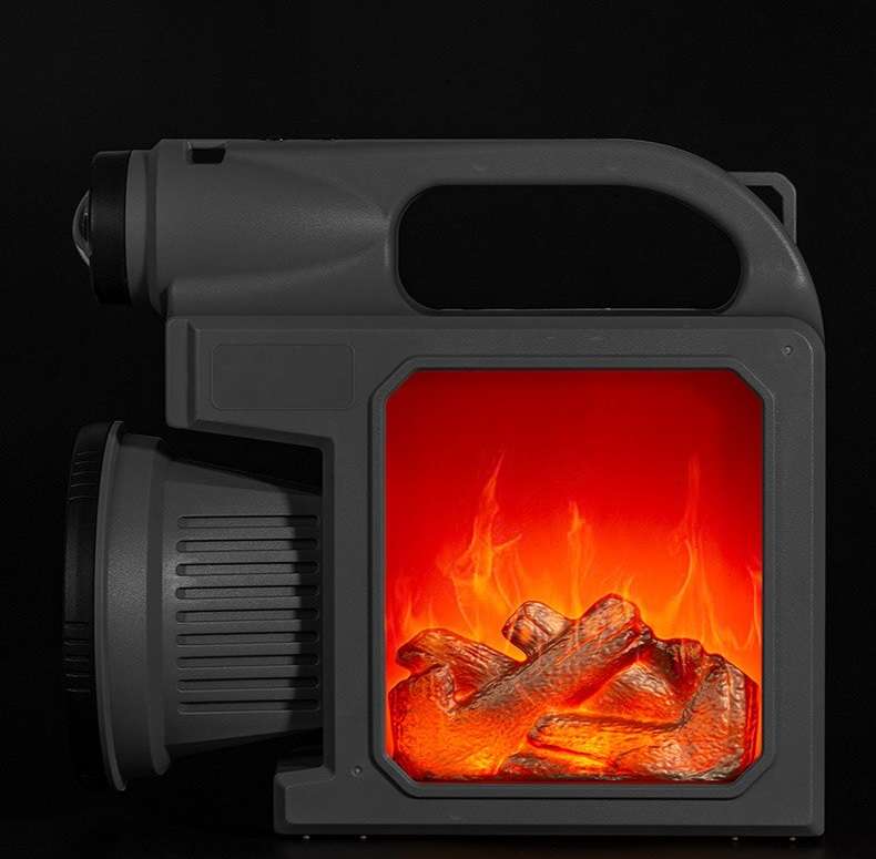 FA-W5106A Solar Powered Large Outdoor Hand Lamp White, Warm White, Red Light Flame Lamp