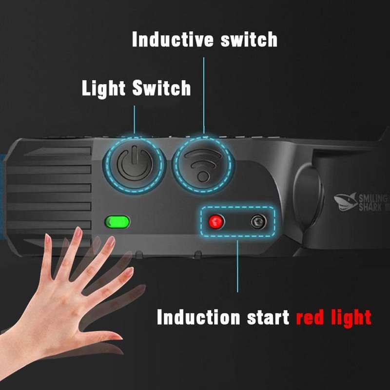 FA-689-2 Rechargeable Wave Induction White COB + Yellow COB 210 Wide Angle Headlamp with Type C C...