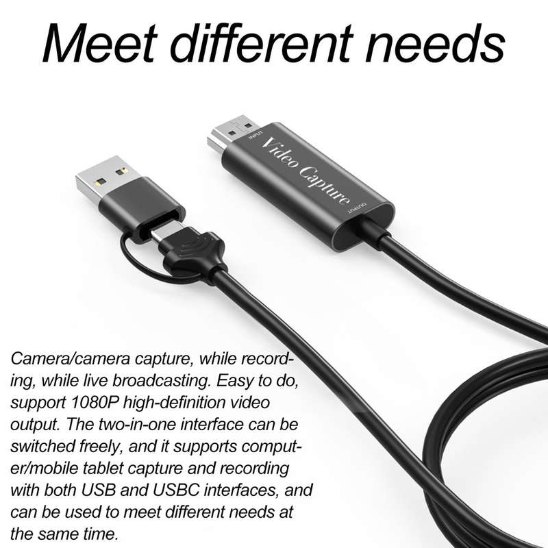 169 USB + Type C to HDMI Video Capture 2M