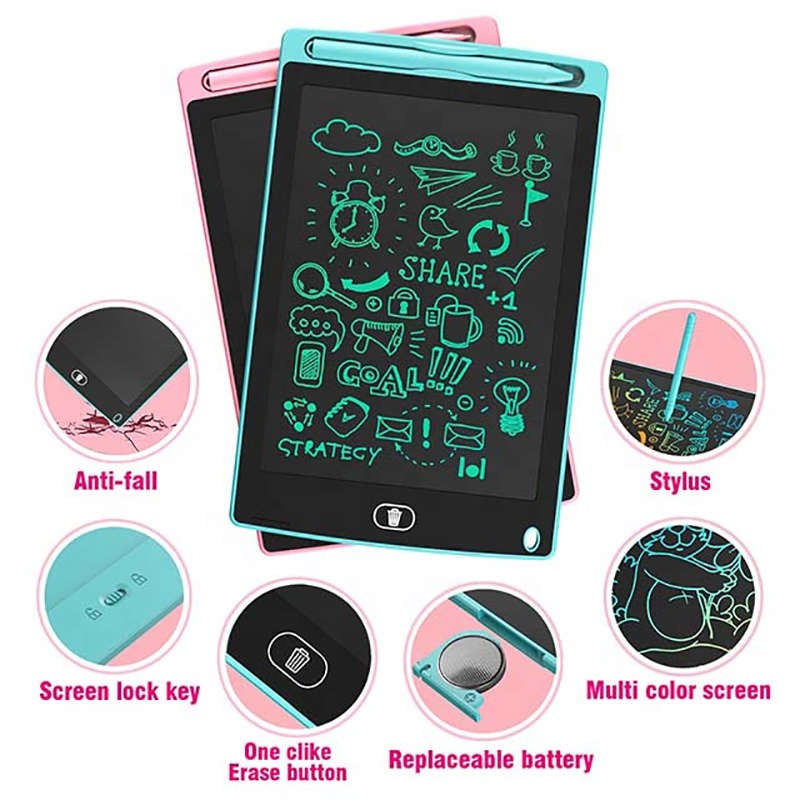 12" LCD Panel Drawing Board,  Lock The Content, Sketchpad, To do Lists, Memo Pads