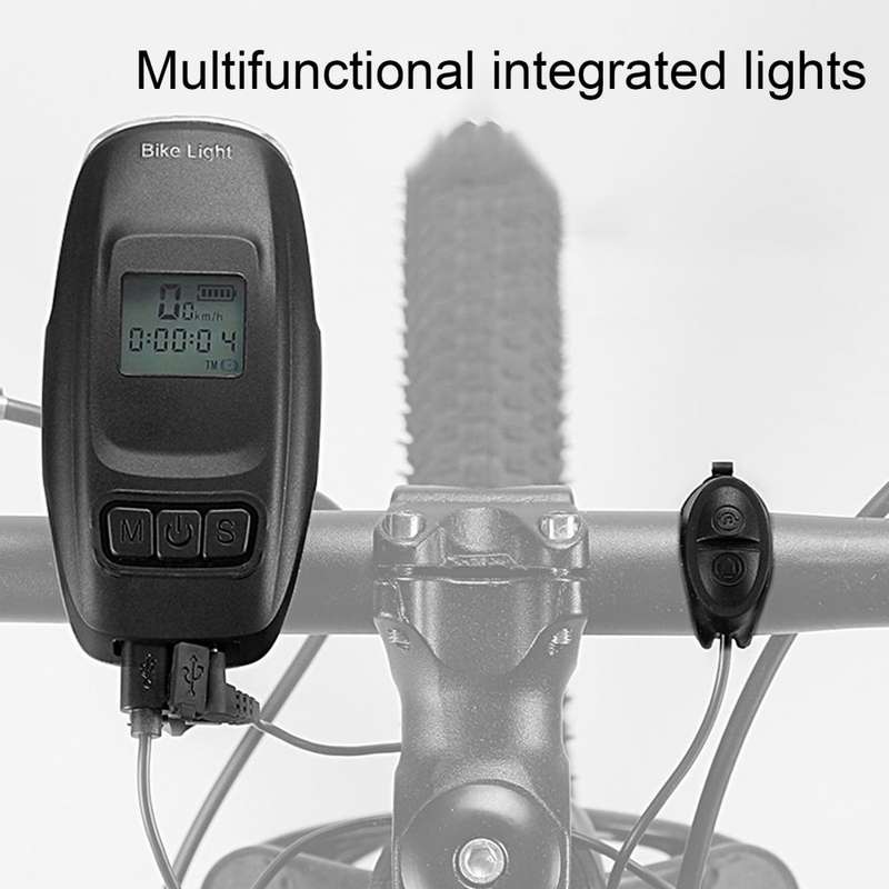 Aerbes AB-ZX08  Bicycle Front Light Code Meter Horn With Digital Display