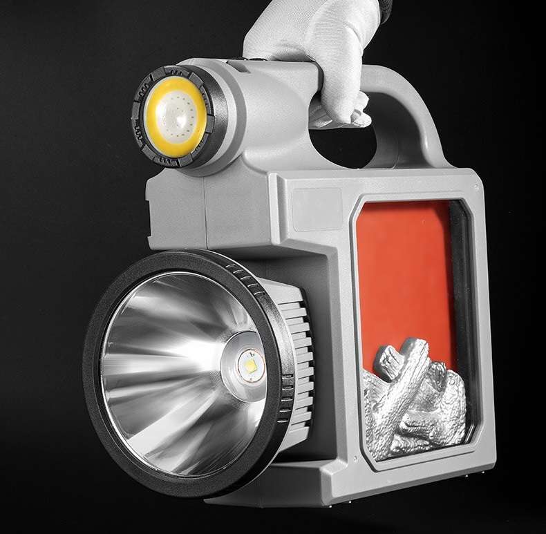 FA-W5106A Solar Powered Large Outdoor Hand Lamp White, Warm White, Red Light Flame Lamp