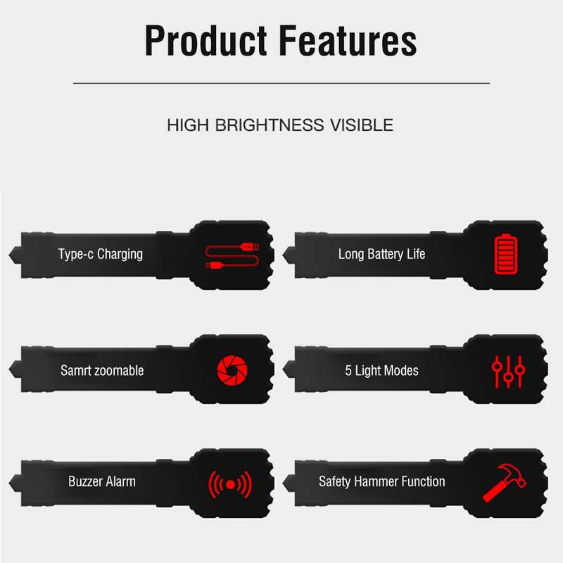 FA-1860  Multifunctional Rechargeable Aluminum Alloy Laser Flashlight