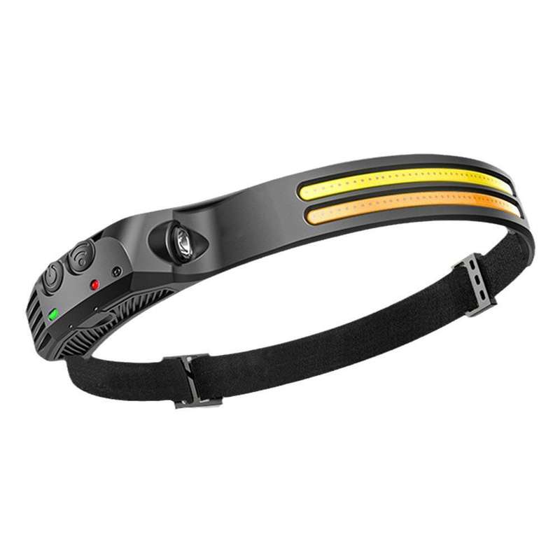 FA-689-2 Rechargeable Wave Induction White COB + Yellow COB 210 Wide Angle Headlamp with Type C C...