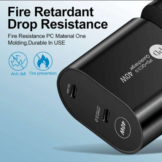 40W Dual PD Phone Charger
