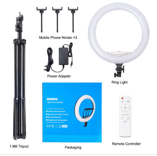 LJJ-45 18inch Ring Light For Social Media Videos White And Warm White light